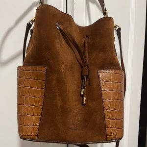 Ralph Lauren Suede Debby Drawstring Bag